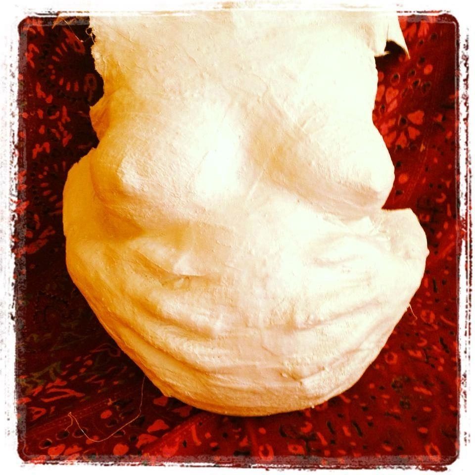 A plaster belly cast made during pregnancy